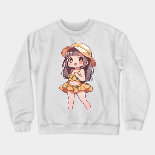 Cute anime girl in bikini Crewneck Sweatshirt